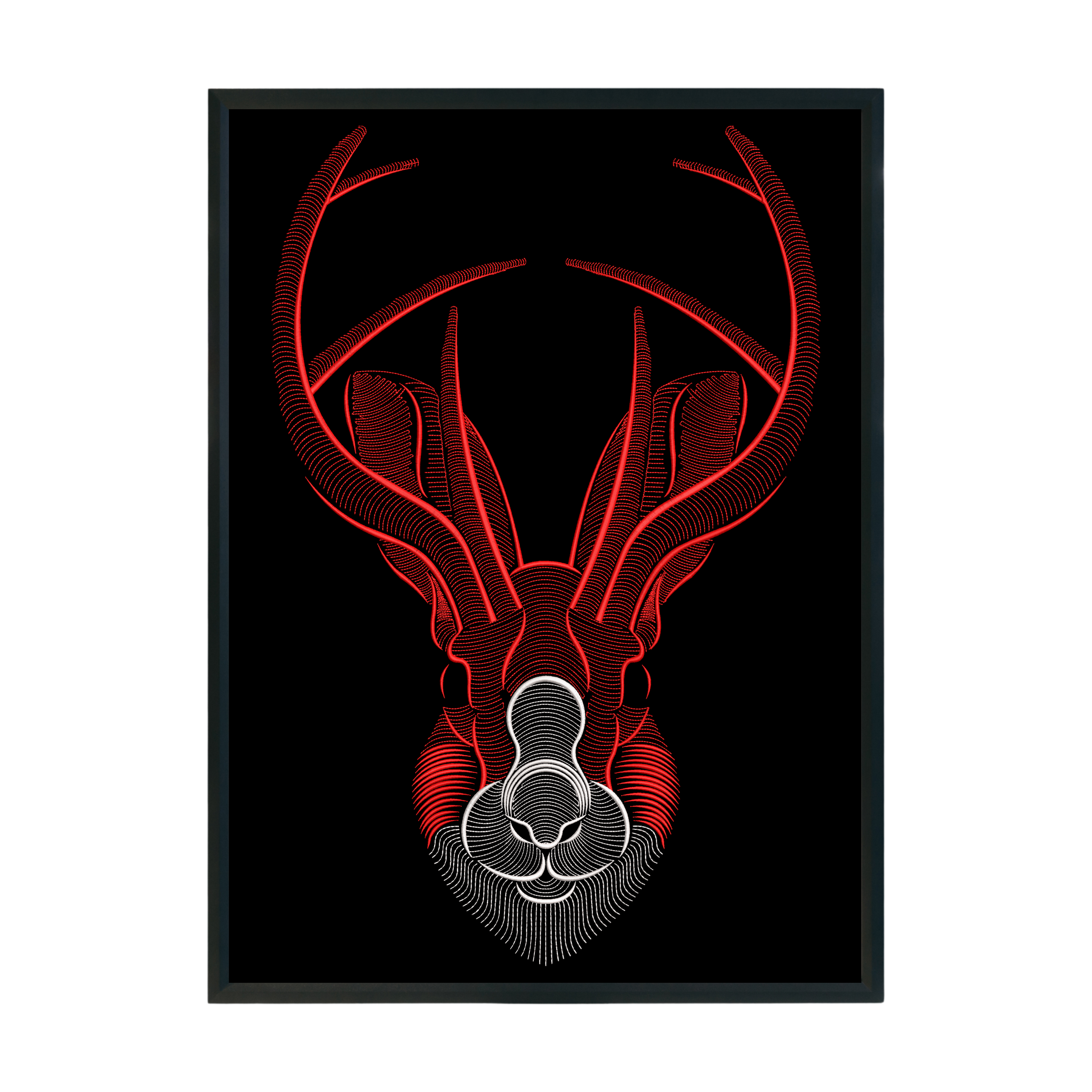 Deer Head" Embroidered Wall Art – The Elegance of Nature in Stitch