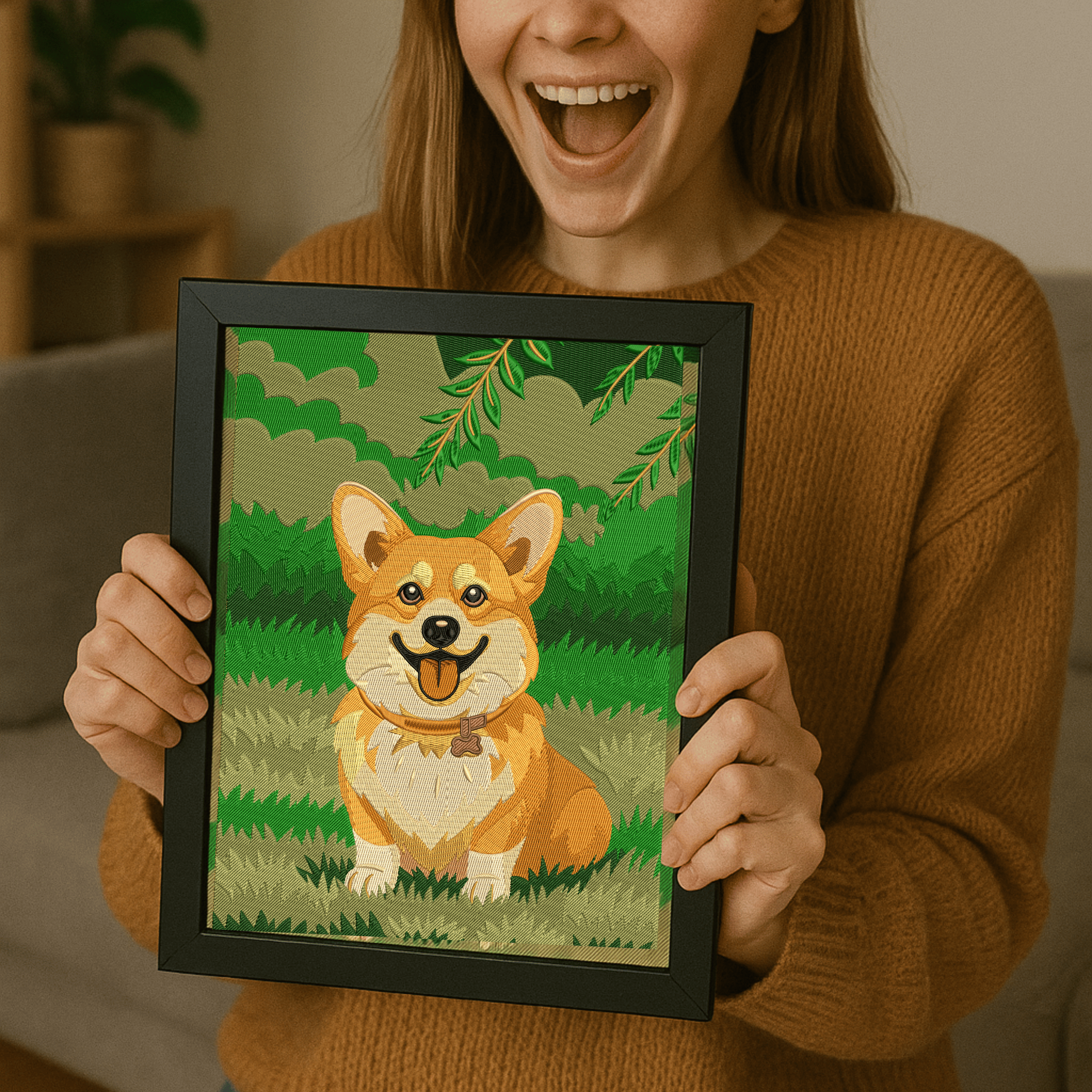 Custom Embroidered Pet Portrait