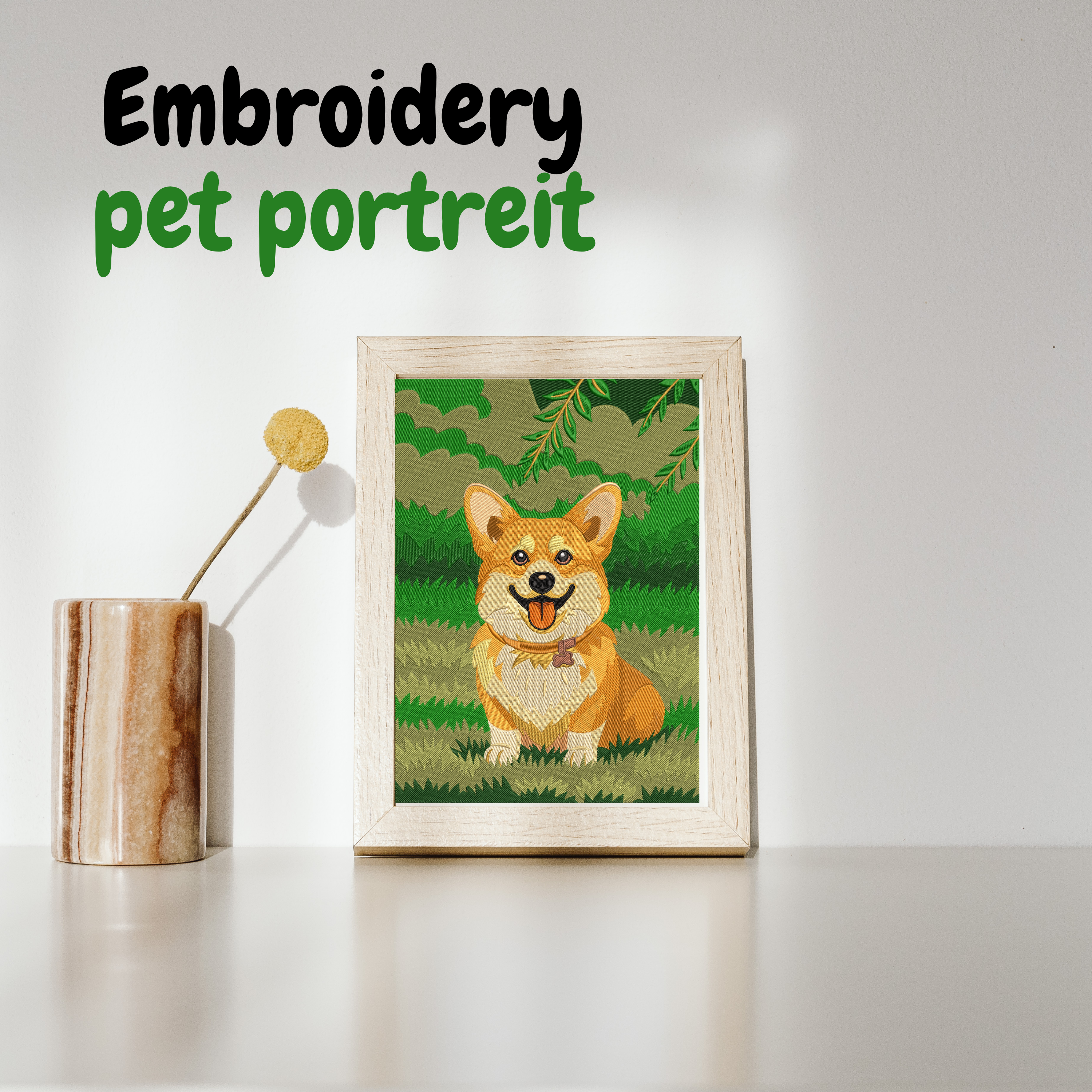 Custom Embroidered Pet Portrait