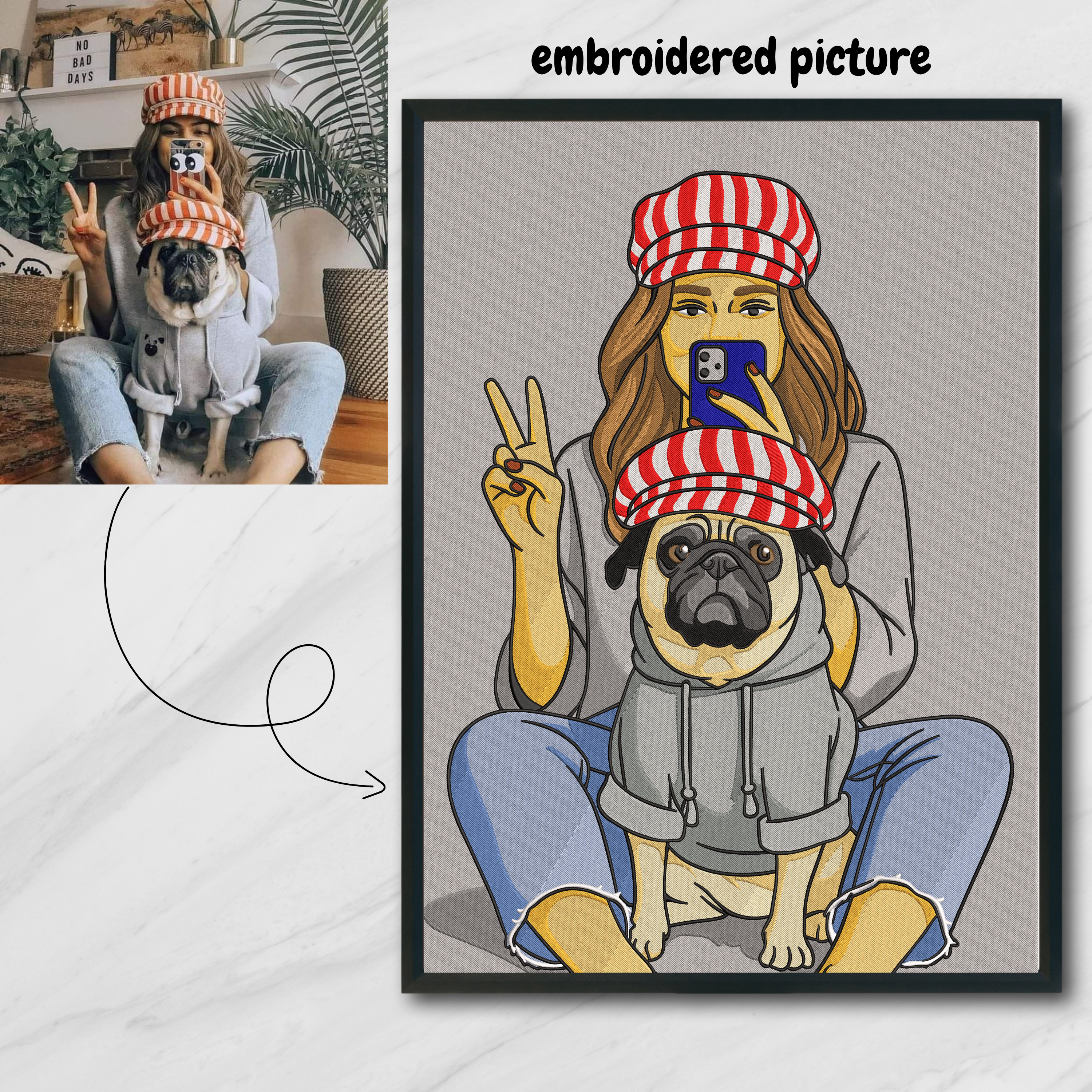 Custom Embroidered Portrait from Your Photo – As Unique As You Are